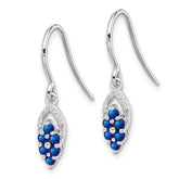 Sophia Jewelers Sterling Silver Diamond & Sapphire Drop Earrings Polished, September Birthstone
